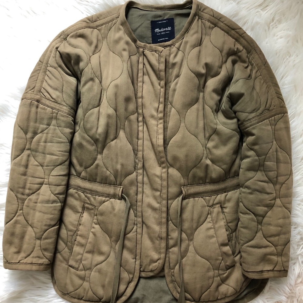 Madewell olive quilted jacket xxs
